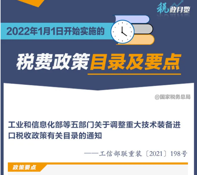 2022年1月1日開(kāi)始實(shí)施的稅費(fèi)政策