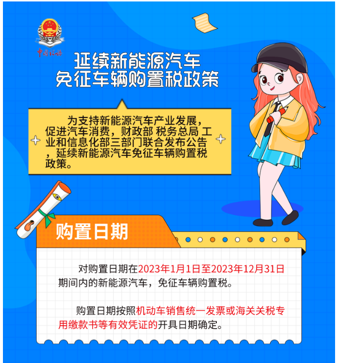 一圖了解延續(xù)新能源汽車免征車輛購(gòu)置稅政策